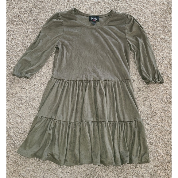 Girls Olive Green Dress - Picture 1 of 3